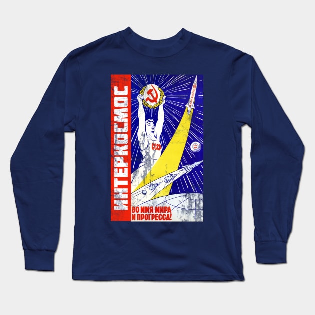 Interkosmos- Russian Space Program Long Sleeve T-Shirt by ocsling